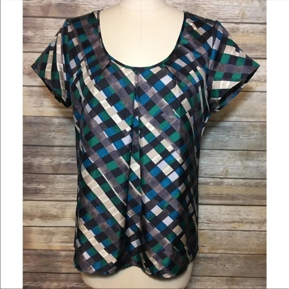 Banana Republic 100% Silk Jewel Tone Blouse M - Picture 1 of 3